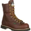 Georgia Men's Logger 8" Steel Toe WP Lace-To-Toe Work Boot- Chocolate- G103