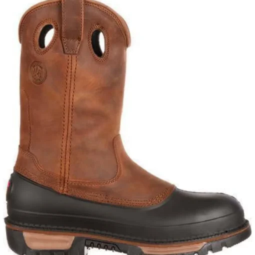 Georgia Men's Muddog Steel Toe Wellington WP Work Boot - Brown - G5594