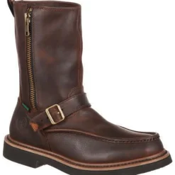 Georgia Men's Side Zip Waterproof Wellington Work Boot - Brown - G4124