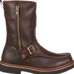Georgia Men's Side Zip Waterproof Wellington Work Boot - Brown - G4124