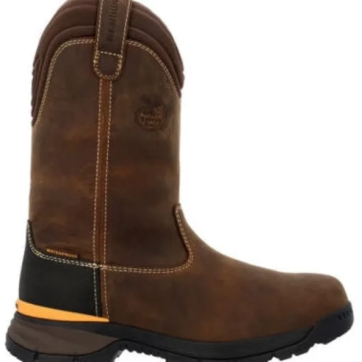 Georgia Men's TBD 11" Soft Toe WP Wellington Pull On Work Boot -Brown- GB00598