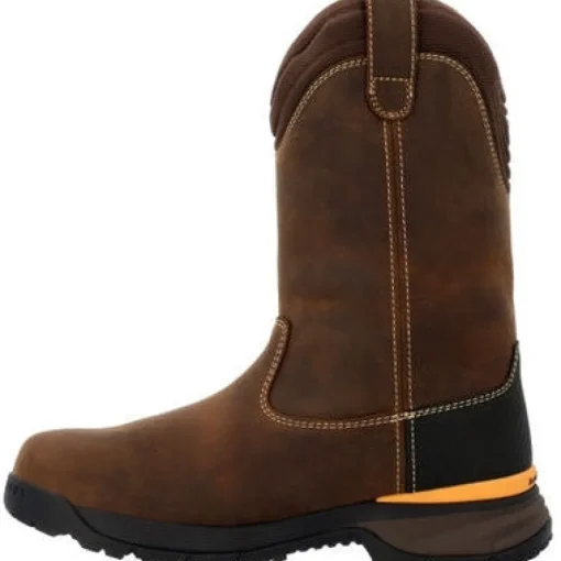 Georgia Men's TBD 11" Soft Toe WP Wellington Pull On Work Boot -Brown- GB00598