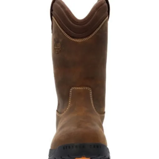 Georgia Men's TBD 11" Soft Toe WP Wellington Pull On Work Boot -Brown- GB00598