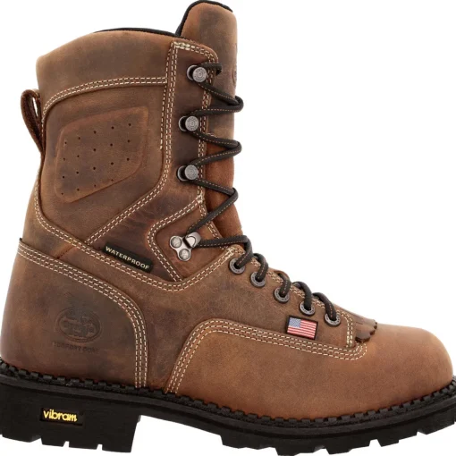 Georgia Men's USA Made Waterproof Logger Work Boot - Brown - GB00538