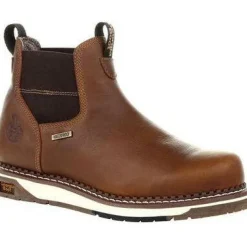 Georgia Men's Wedge Chelsea Soft Toe WP Wedge Work Boot - Brown - GB00352