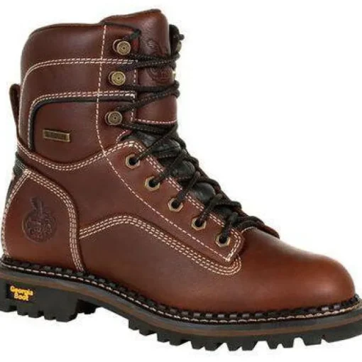 Georgia Women's AMP LT Logger WP Low Heel Work Boot - Brown - GB00427