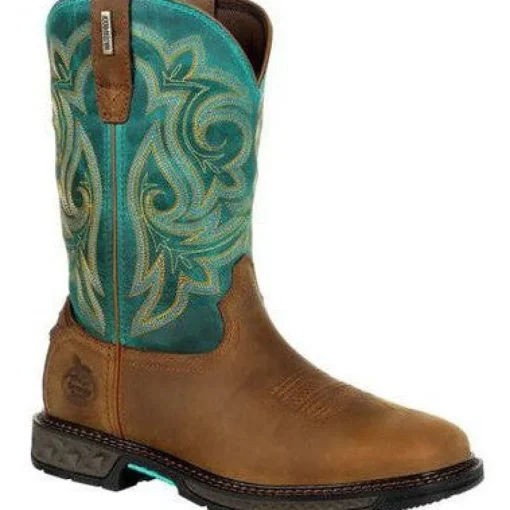Georgia Women's Carbo Tec LT 10" Soft Toe WP Zipper Western Work Boot - GB00395