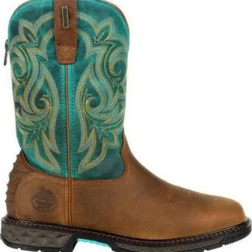 Georgia Women's Carbo Tec LT 10" Soft Toe WP Zipper Western Work Boot - GB00395
