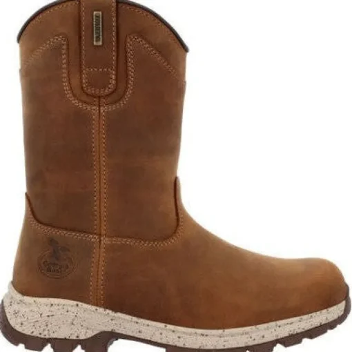 Georgia Women's Eagle Trail 10" Soft Toe WP Pull On Work Boot -Brown- GB00645
