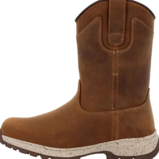 Georgia Women's Eagle Trail 10" Soft Toe WP Pull On Work Boot -Brown- GB00645