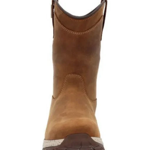 Georgia Women's Eagle Trail 10" Soft Toe WP Pull On Work Boot -Brown- GB00645