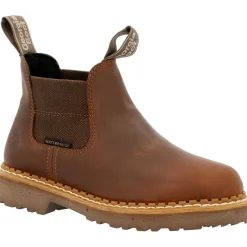 Georgia Women's Giant Revamp 5" WP Pull-On Chelsea Boot Brown- GB00432