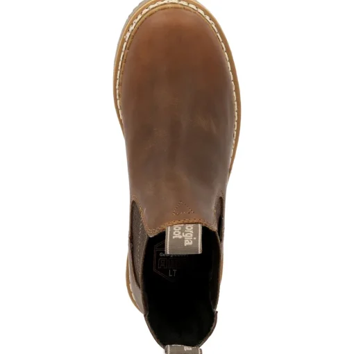 Georgia Women's Giant Revamp 5" WP Pull-On Chelsea Boot Brown- GB00432