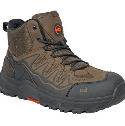 Hoss Men's Eric Hi Aluminum Toe Slip Resist Work Shoe - Brown 50239