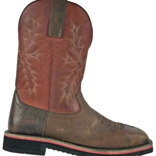 Hoss Men's Landon Cognac 11" Steel Toe Western Work Boot - Brown 92045