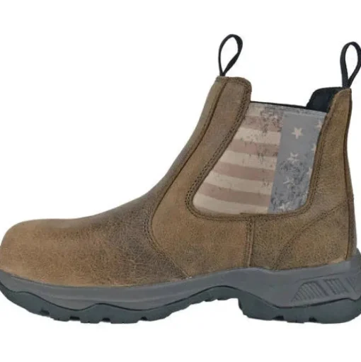Hoss Men's Old Glory Composite Toe Slip Resistant Shoe - Brown 50411
