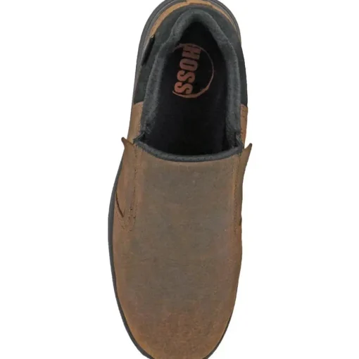 Hoss Men's Worker Composite Toe Slip Resistant Slip On Work Shoe - Brown 30402