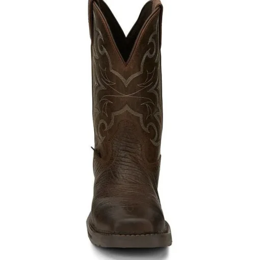 Justin Men's Amarillo 11" Steel Toe Western Work Boot -Brown- SE4313