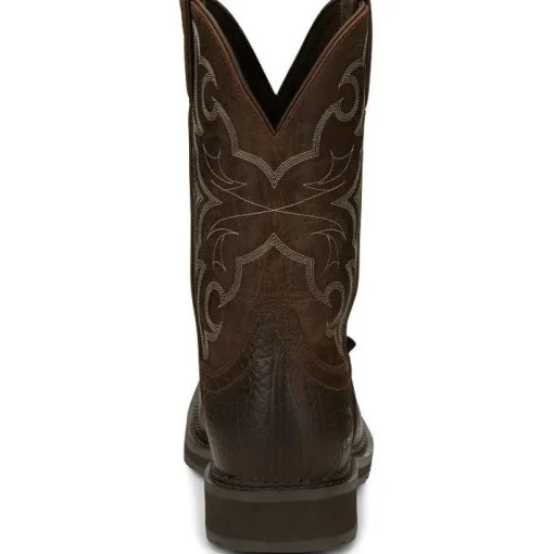Justin Men's Amarillo 11" Steel Toe Western Work Boot -Brown- SE4313