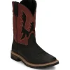 Justin Men's Bolt 11" Comp Toe Western Work Boot -Black- SE4117