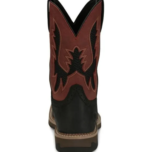 Justin Men's Bolt 11" Comp Toe Western Work Boot -Black- SE4117