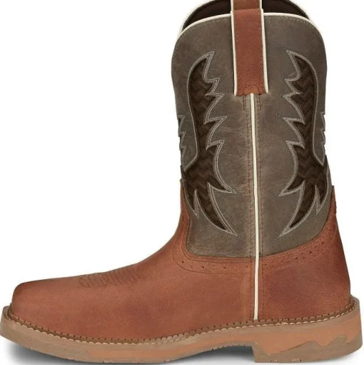 Justin Men's Bolt 11" Nano Comp Toe Western Work Boot -Brown- SE4111