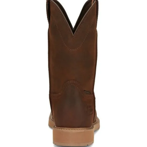 Justin Men's Buster 11" Steel WP Western Work Boot -Brown- SE3101