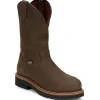 Justin Men's Carbide 11" WP Steel Toe Western Work Boot -Brown- OW4458