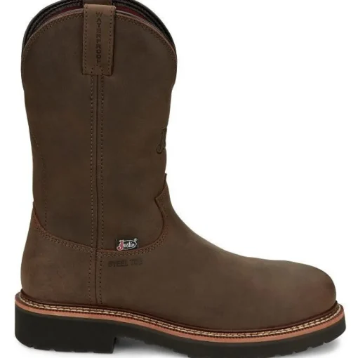Justin Men's Carbide 11" WP Steel Toe Western Work Boot -Brown- OW4458