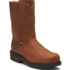 Justin Men's Cargo 10" Steel Toe Slip Resist Made In USA Work Boot -Brown- 4795