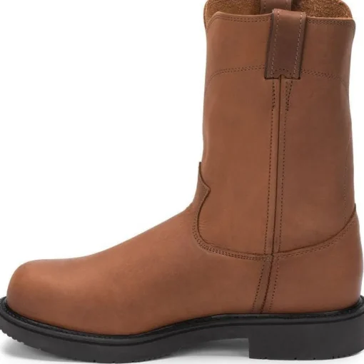 Justin Men's Cargo 10" Steel Toe Slip Resist Made In USA Work Boot -Brown- 4795