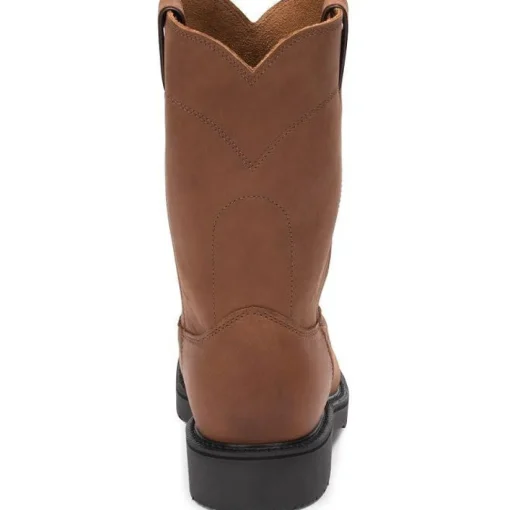 Justin Men's Cargo 10" Steel Toe Slip Resist Made In USA Work Boot -Brown- 4795