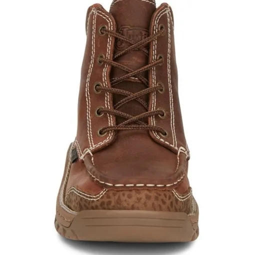 Justin Men's Corbett 5" Alloy Toe WP Western Work Boot -Brown- SE253