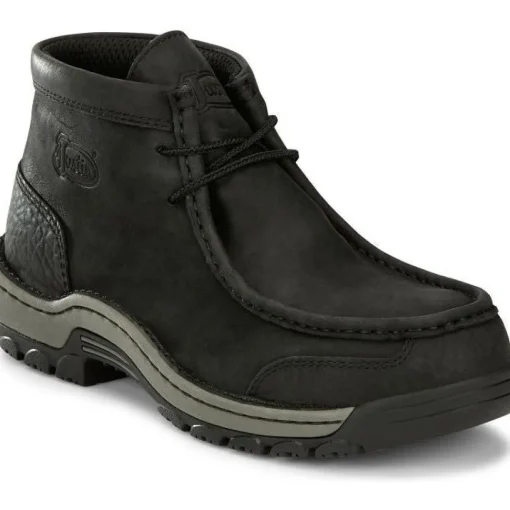 Justin Men's Crafton 4" Alloy Moc Toe Western Work Boot -Black- SE250
