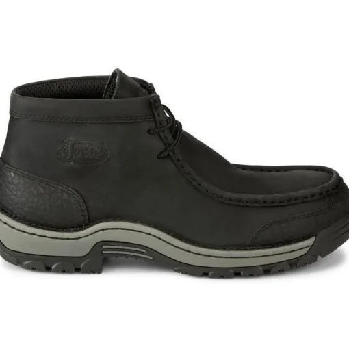 Justin Men's Crafton 4" Alloy Moc Toe Western Work Boot -Black- SE250