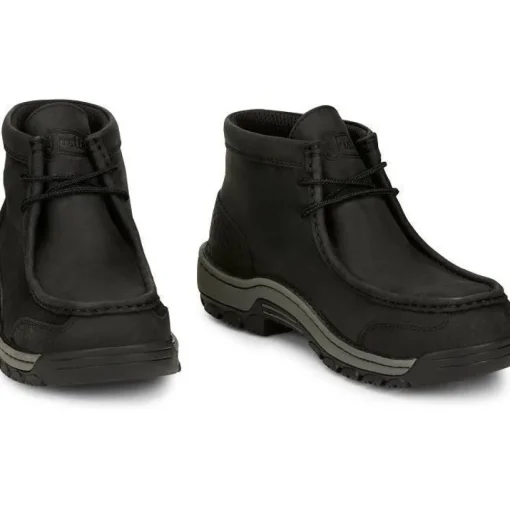 Justin Men's Crafton 4" Alloy Moc Toe Western Work Boot -Black- SE250