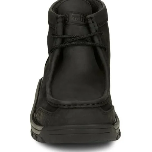 Justin Men's Crafton 4" Alloy Moc Toe Western Work Boot -Black- SE250