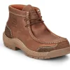 Justin Men's Crafton 4" Moc Toe WP Work Shoe -Brown- SE251