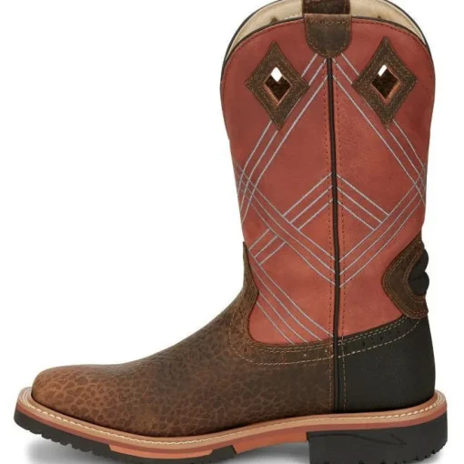 Justin Men's Dalhart 12" Waterproof Western Work Boot -Brown- SE4216