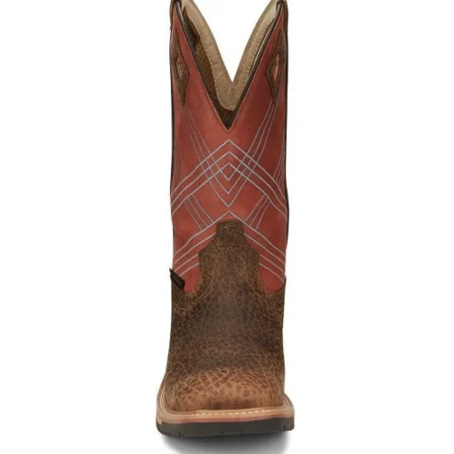 Justin Men's Dalhart 12" Waterproof Western Work Boot -Brown- SE4216