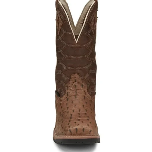 Justin Men's Derrickman 12" CT Waterproof Western Work Boot -Tan- SE4839