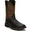 Justin Men's Driller 11" CT Wesetrn Work Boot -Black- SE4818