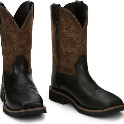 Justin Men's Driller 11" CT Wesetrn Work Boot -Black- SE4818