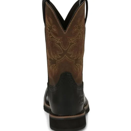 Justin Men's Driller 11" CT Wesetrn Work Boot -Black- SE4818