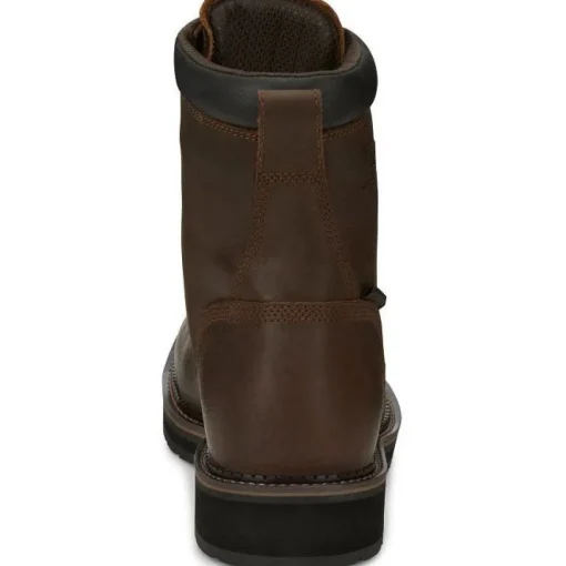 Justin Men's Driller 8" CT Waterproof Western Work Boot -Brown- SE462