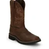 Justin Men's Driller 11" Steel Toe Western Work Boot -Brown- SE4690