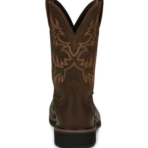 Justin Men's Driller 11" Steel Toe Western Work Boot -Brown- SE4682