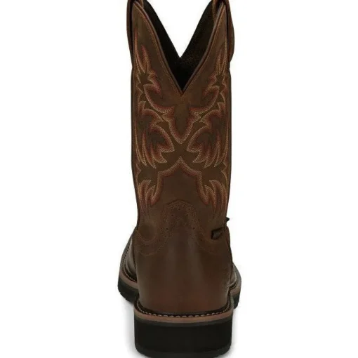 Justin Men's Driller 11" Steel Toe Western Work Boot -Brown- SE4690