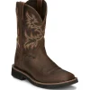 Justin Men's Driller 11" Waterproof Western Work Boot -Tan- SE4689