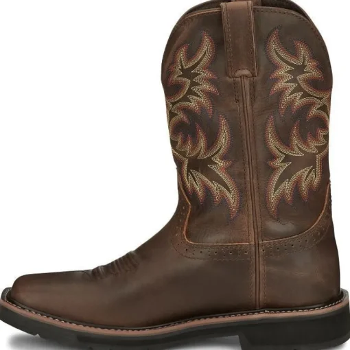 Justin Men's Driller 11" Waterproof Western Work Boot -Tan- SE4689